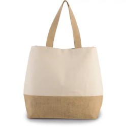 Sac de shopping toile de coton et jute