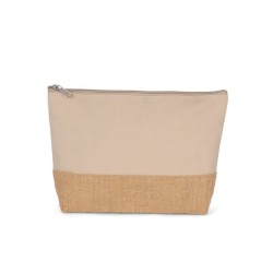 Pochette en toile de coton et jute